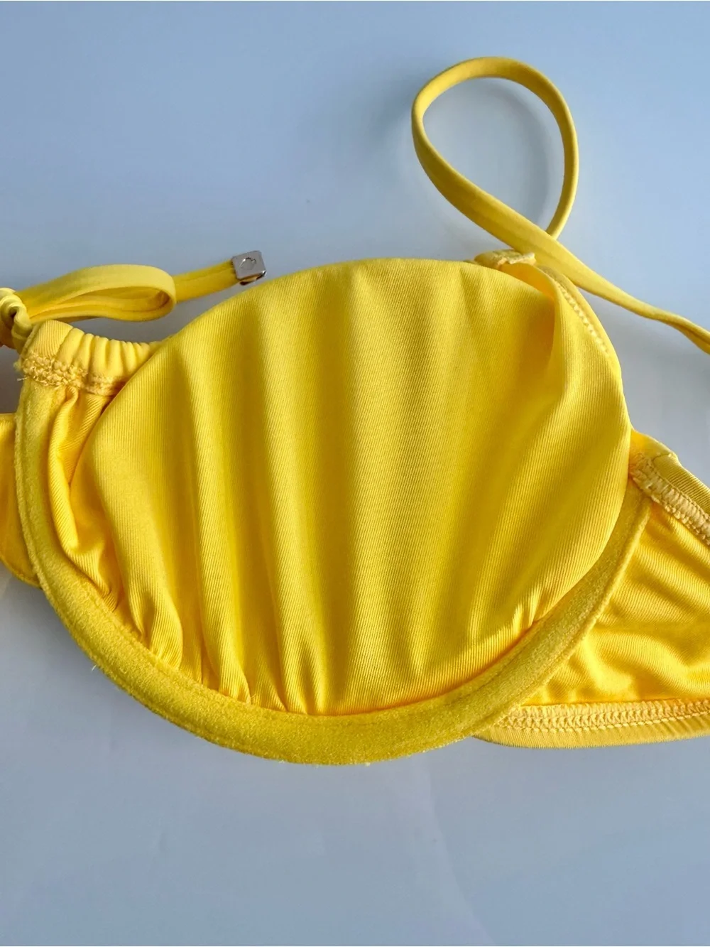 kate spade new york Women's Yellow Cinch Front Underwire Bikini Top Size Small